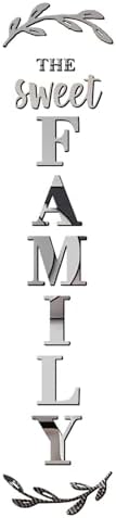 Home Wall Decor Family Letter Signs with Mirrors Stickers - Silver 68 X 18 in