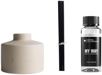 Hotel Collection Ceramic Reed Diffuser Set - Oud Wood Leather Sandalwood