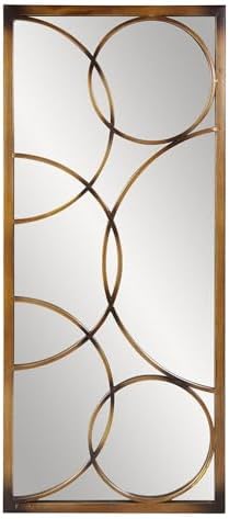 Howard Elliott Decorative Rectangular Wall Mirror in Antique Bronze