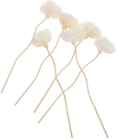 FOMIYES 6pcs Reed Diffuser Sticks Flower Heads Essential Oil Refills for Home Aromatherapy Decorative Diffuser Set