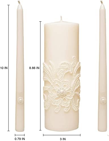 Hosley Unity Candles Set Wedding Bundle with Fragrance Gift Box