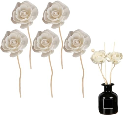 5PCS Rattan Diffuser Sticks with Artificial Flowers