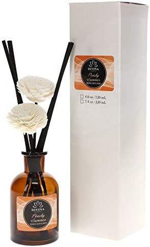 Divina Esencial Luxury Reed Diffuser Set with 120ml Amber Glass Bottle and 5 Reeds