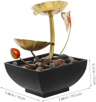 Luxshiny USB Powered Tabletop Waterfall Leaf Fountain for Home Decor
