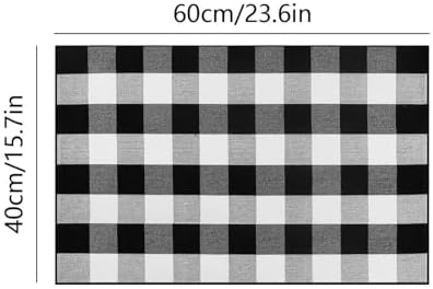 Generic Fall Outdoor Rug Front Porch Buffalo Plaid Doormat Black
