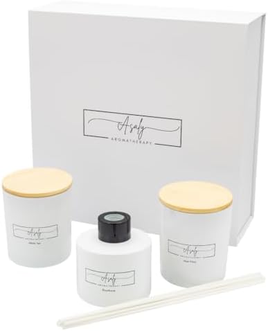 ASALY Luxury Candle Gift Set with 2 Candles and 1 Diffuser