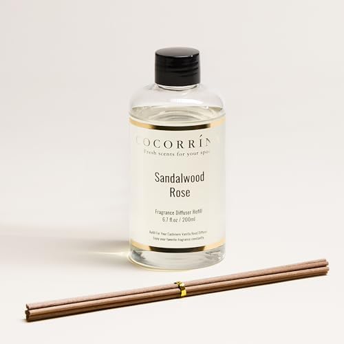 COCORRINA Refill Sandalwood Rose Reed Diffuser with 8 Sticks
