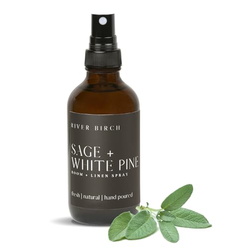 River Birch Luxury Linen Room Spray - Sage White Pine 4 oz Glass Bottle
