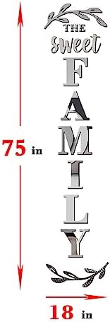 Home Wall Decor Family Letter Signs with Mirrors Stickers - Silver 68 X 18 in