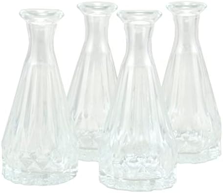 4pcs 60ml Empty Glass Diffuser Bottles with Diamond Embossing