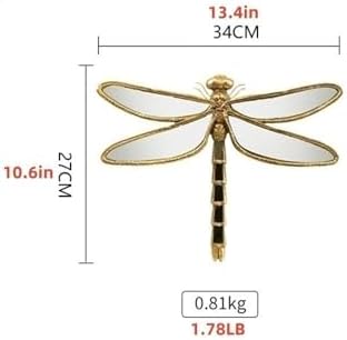 Dragonfly Wall Decor Resin Mirror Gold Handmade Retro Style 134x106in