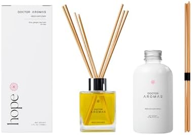 Doctor Aromas Essential Oil Reed Diffuser Set - Fresh Scent for Home and Bathroom