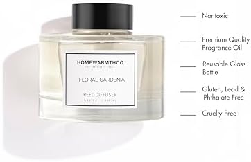 Floral Gardenia Reed Diffuser Set - Luxurious Fragrance for Home Office Bathroom