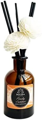 Divina Esencial Luxury Reed Diffuser Set with 120ml Amber Glass Bottle and 5 Reeds