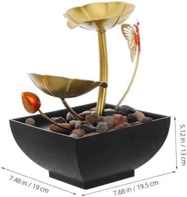LIFKICH Indoor Waterfall Tabletop Fountain with Leaf Design