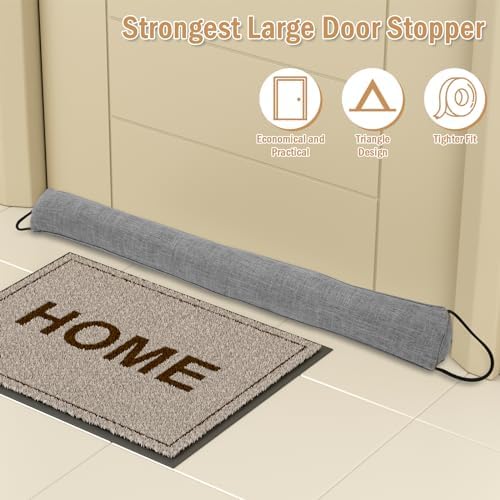 Under Door Draft Stopper Heavy Duty 36 Inches Grey