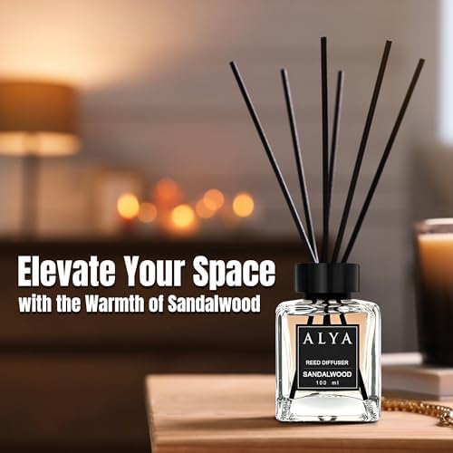 Sandalwood Reed Diffuser for Home - 100ml Long Lasting Aroma