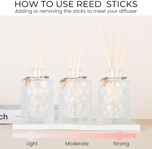 Glass Reed Diffusers Set of 6 with 40 Sticks