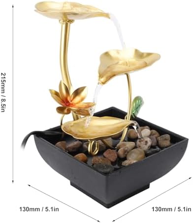 Haofy Indoor 3 Tier Leaf Fountain with LED Light and River Rocks