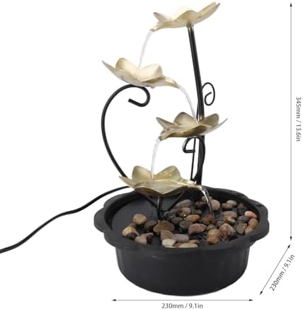 Tabletop Fountain with LED Light and 3-Tier Waterfall Design