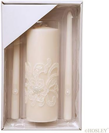 Hosley Unity Candles Set Wedding Bundle with Fragrance Gift Box