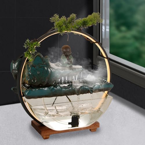 Tabletop Fountain with LED Light and Mist Maker