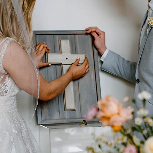 Rustic Knotty Pine Wedding Unity Cross for Your Wall