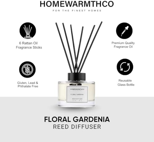 Floral Gardenia Reed Diffuser Set - Luxurious Fragrance for Home Office Bathroom