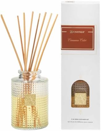 Aromatique Cinnamon Cider Reed Diffuser Gift Set Square Glass Bottle 1