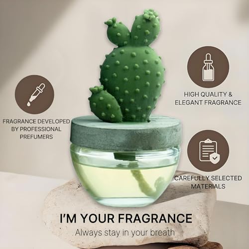 Pretty Valley Home Reed Diffuser Set - White Flower Gypsum Cactus Fragrance 338 fl oz