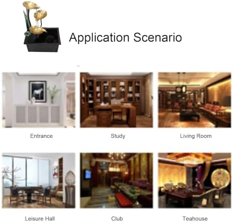 Iron Tabletop Fountain with LED Lights - Quiet Waterfall for Home Office Decor