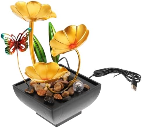 Indoor Water Feature Lotus Flower Fountain Tabletop Decor