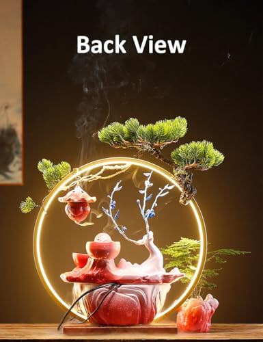 Elegant Deer Water Fountain with LED Light Mist