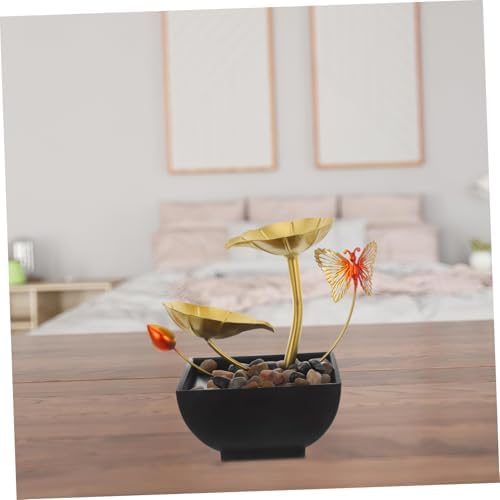 LIFKICH Indoor Waterfall Tabletop Fountain with Leaf Design