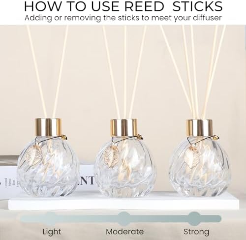 TRIFOLIC 8Pcs Reed Diffuser Set with Golden Decor