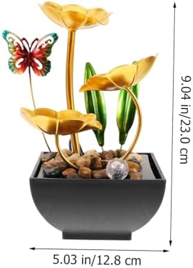 Iron Art 10-Inch Tabletop Water Fountain for Home Office Decor