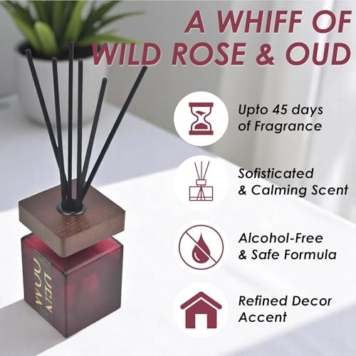 Wlinder Luxury Reed Diffuser Set 67 Oz Wild Rose
