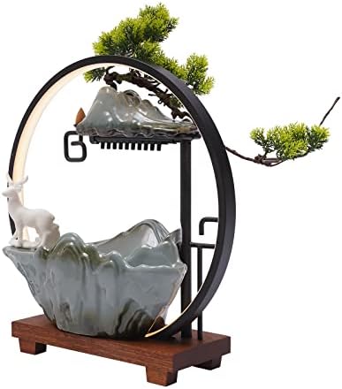 AOOCHU Indoor Water Fountain with Mist and LED Light