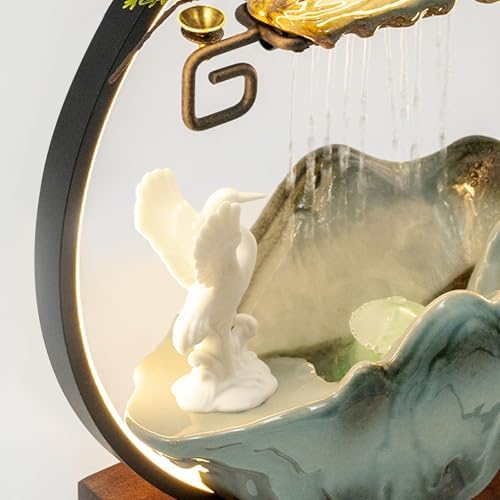 Haraisyo Romantic Tabletop Water Fountain with LED Light