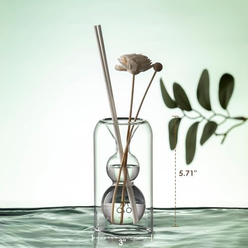 COMI Glass Reed Diffuser Bottle with 5 Sticks and Luminous Base