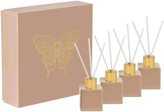 Vintage Square Set of 4 50 ml Reed Diffusers Mauve