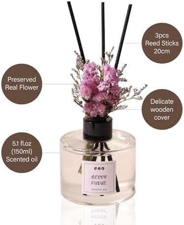 Flower Reed Diffuser Set with Essential Oils and Dried Flowers