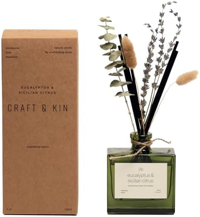 Craft Kin Reed Diffuser Set with Dried Flowers and Room Spray