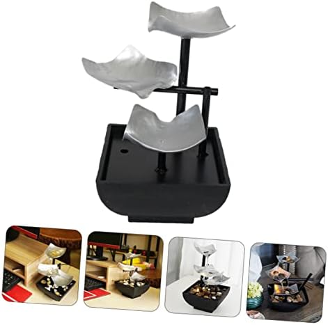GLEAVI Metal Desktop Water Fountain Solar Office Decor
