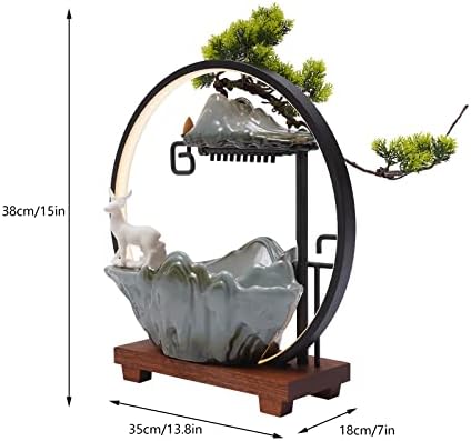 AOOCHU Indoor Water Fountain with Mist and LED Light
