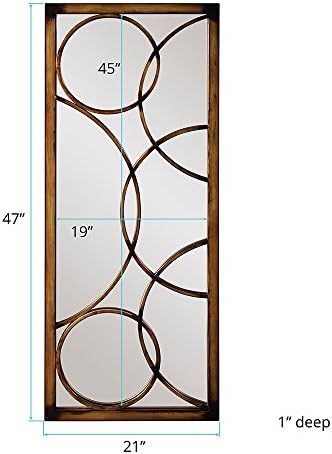 Howard Elliott Decorative Rectangular Wall Mirror in Antique Bronze