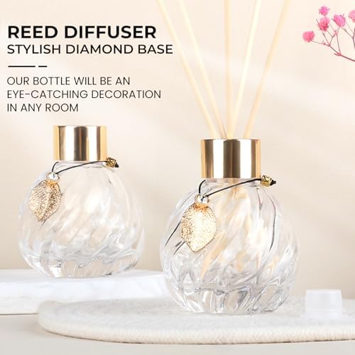 TRIFOLIC 8Pcs Reed Diffuser Set with Golden Decor