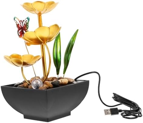 Iron Art 10-Inch Tabletop Water Fountain for Home Office Decor