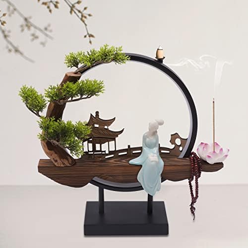 Netcoin Tabletop Water Fountain with Incense Burner and LED Lights