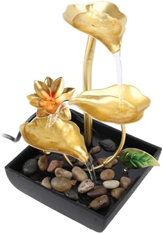 Leaf Tabletop Waterfall Fountain with LED 3 Tier